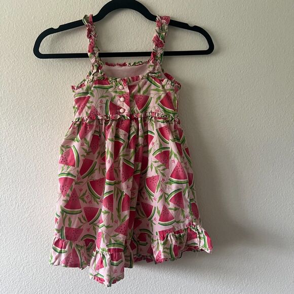 Cynthia Rowley Girls Sundress Size 5 – Watermelon Print Ruffle Summer Dress - Picture 2 of 4